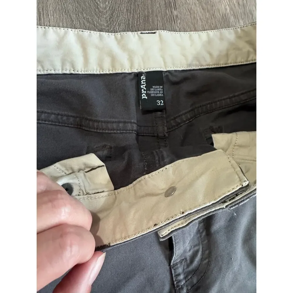 prAna Men’s 32 Charcoal Gray Stretch 5 Pocket Pants Hiking Outdoor
